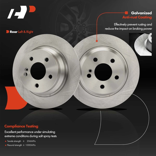 2 Pcs Rear Disc Brake Rotors for Mercedes-Benz E250 14-16 E320 03-08 E350 E500