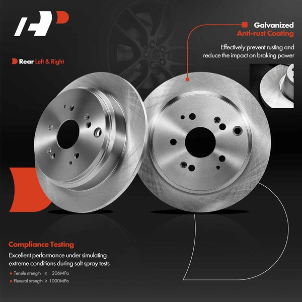 Rear Disc Brake Rotors for Honda Odyssey 2002 2003 2004 V6 3.5L