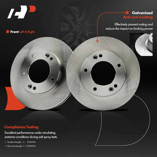 2 Pcs Front Disc Brake Rotors for Kia Sorento 2003-2006