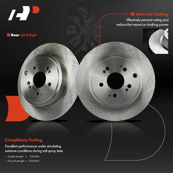 Rear Disc Brake Rotors for Honda Ridgeline 2006-2014 V6 3.5L