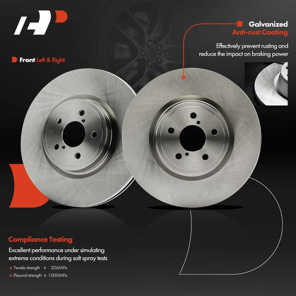 2 Pcs Front Disc Brake Rotors for Subaru Outback 2010-2014 Forester 14-18 Legacy