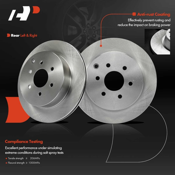 Rear Disc Brake Rotors for Nissan Pathfinder 2005-2012 308mm