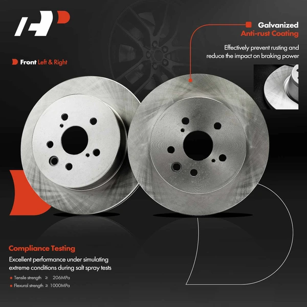 2 Pcs Rear Disc Brake Rotors for Lexus IS250 2010-2015 IS350 2006-2015 GS350