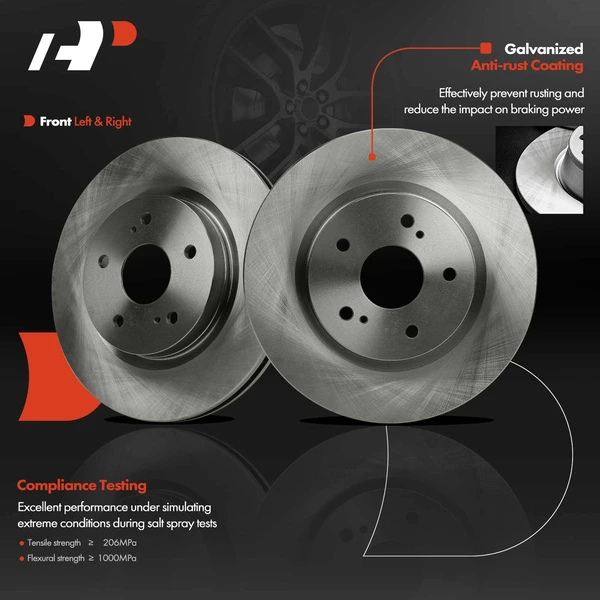 Front Disc Brake Rotors for Suzuki Grand Vitara 2006-2013 L4 2.4L V6 2.7L 3.2L