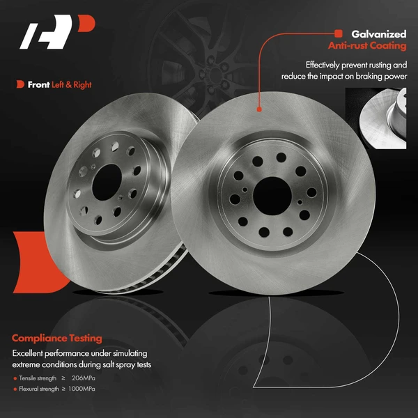 Front Disc Brake Rotors for Lexus LS460 2007-2017