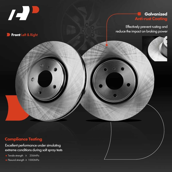 Front Disc Brake Rotors for INFINITI FX35 2005-2012 FX37 FX45 QX70