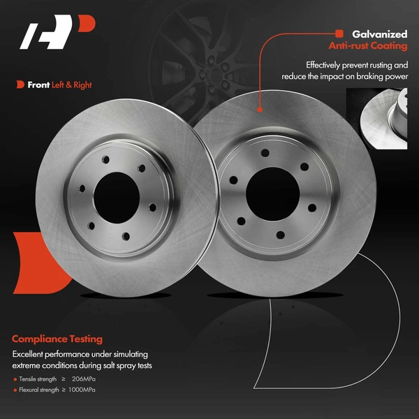 2 Pcs Front Disc Brake Rotors for INFINITI QX56 07-10 Nissan Armada 07-14