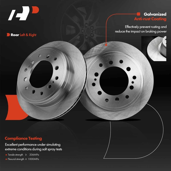 Rear Disc Brake Rotors for Toyota 4Runner 2010-2021 Lexus GX460