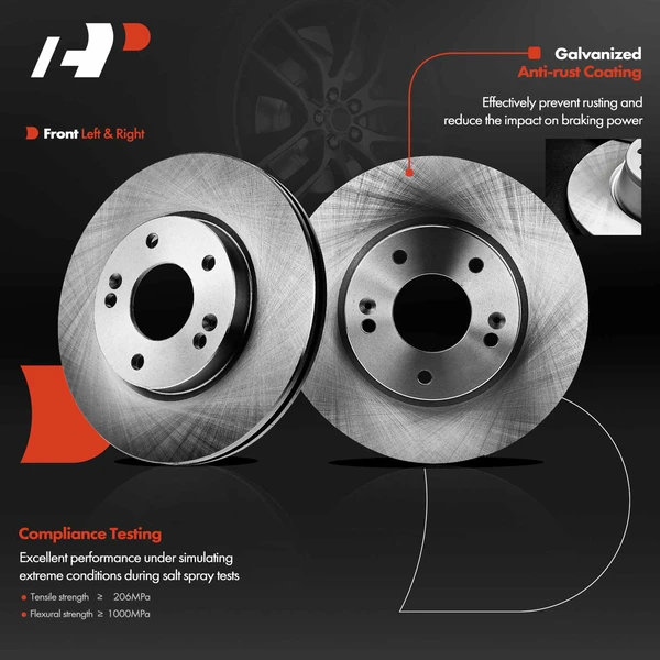 Front Disc Brake Rotors for Hyundai Elantra Veloster Kia Forte Forte5 Forte Koup