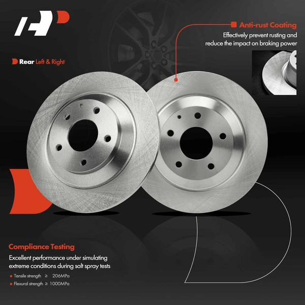 Rear Disc Brake Rotors for Mazda CX-5 2013-2021 CX-30 L4 2.0L