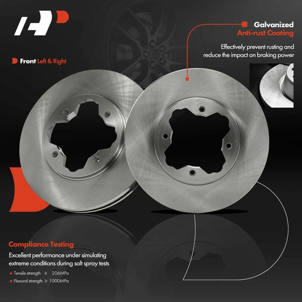 Front Disc Brake Rotors for Honda Accord 1990-1997 Acura CL 1997 L4 2.2L