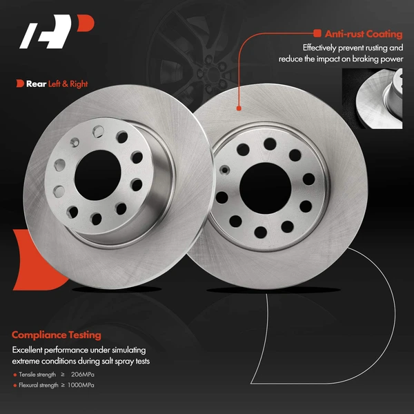 2 Pcs Rear Disc Brake Rotors for Volkswagen Jetta 2019-2021 Taos 2022-2023