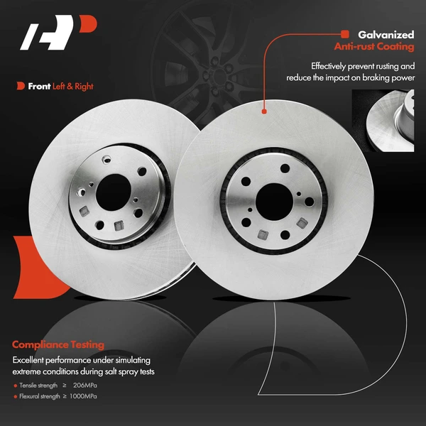 2 Pcs Front Disc Brake Rotors for Lexus GS350 2007-2011 GS430 GS460 IS300 IS350
