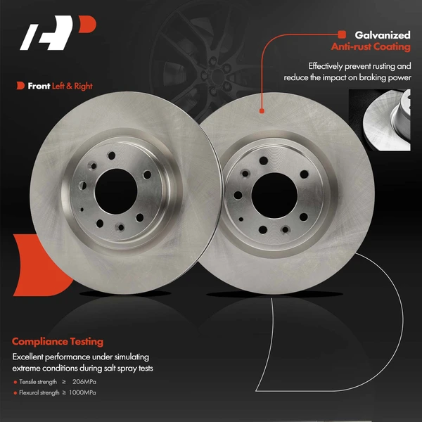 2 Pcs Front Disc Brake Rotors for Mazda RX-8 2004-2011