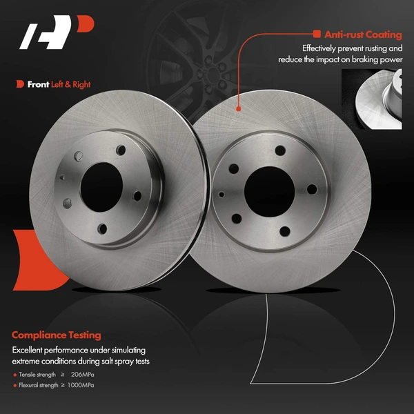 2 Pcs Front Disc Brake Rotors for Mazda 3 14-18 3 Sport CX-3 2016-2022 FWD