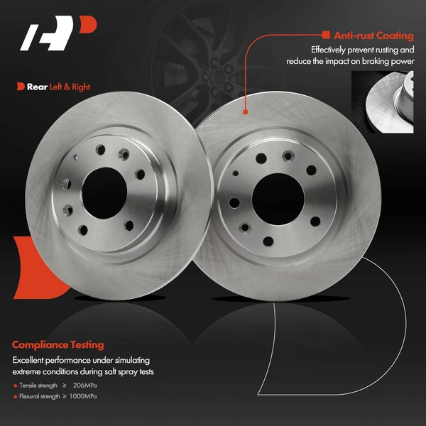 2 Pcs Rear Disc Brake Rotors for Mazda CX-3 2016-2018