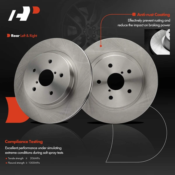 2 Pcs Rear Disc Brake Rotors for Subaru Legacy Outback WRX