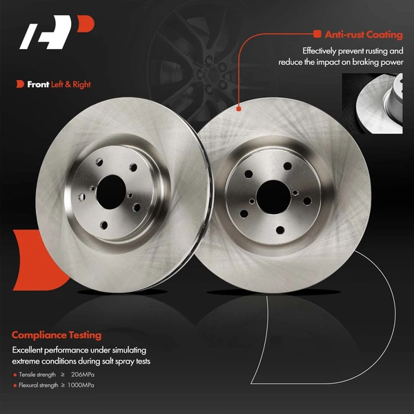 2 Pcs Front Disc Brake Rotors for Subaru Ascent 2019-2022