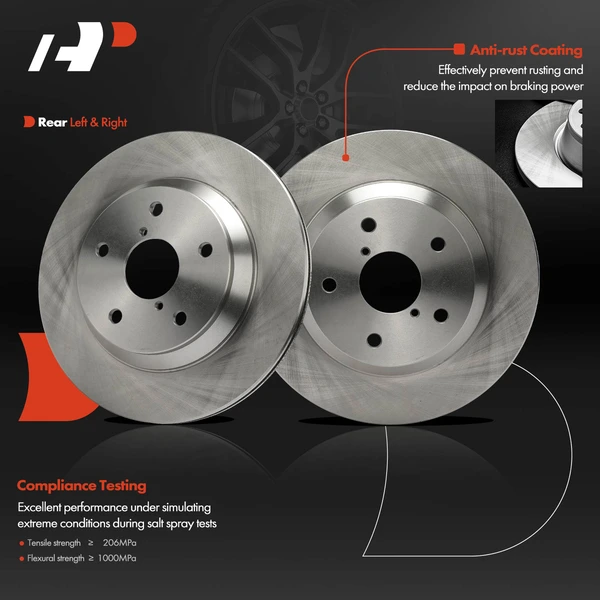 2 Pcs Rear Disc Brake Rotors for Subaru Forester 2019-2021 H4 2.5L