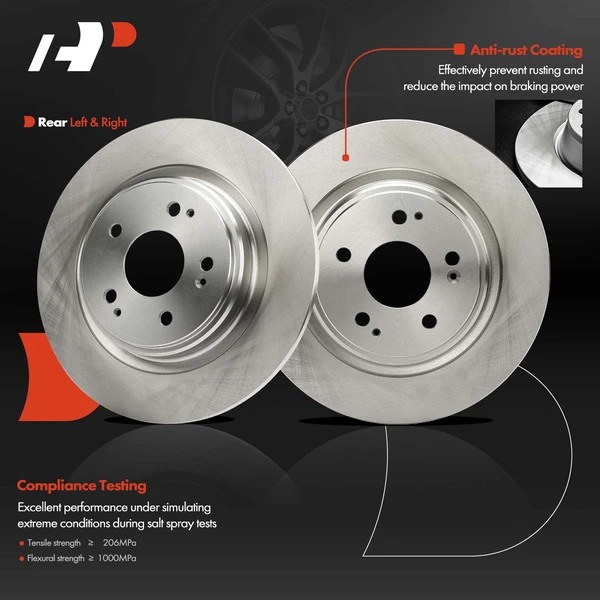 2 Pcs Rear Disc Brake Rotors for Acura MDX 2017-2020 3.0L 3.5L