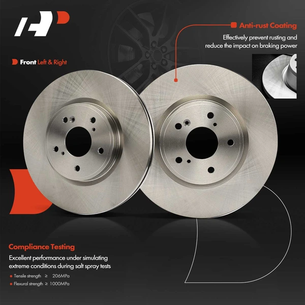2 Pcs Front Disc Brake Rotors for Acura Integra Honda Accord Civic CR-V HR-V