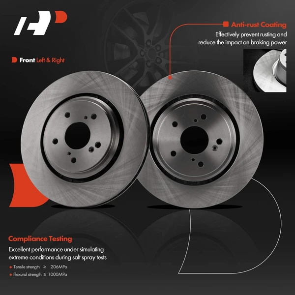 2 Pcs Front Disc Brake Rotors for Acura MDX 2014-2016 TLX 2015-2020