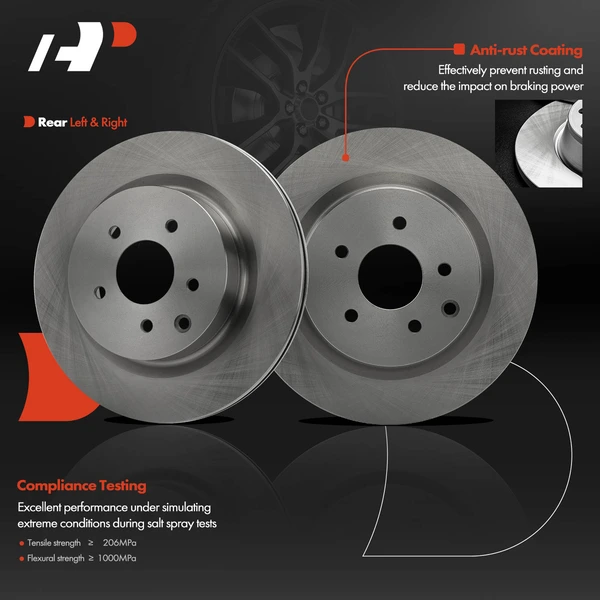 2 Pcs Rear Disc Brake Rotors for INFINITI G35 2003-2004 Nissan 350Z 2003-2008