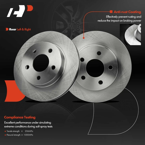 Rear Disc Brake Rotors for Ford Thunderbird 1993-1997 Mercury Cougar Lincoln