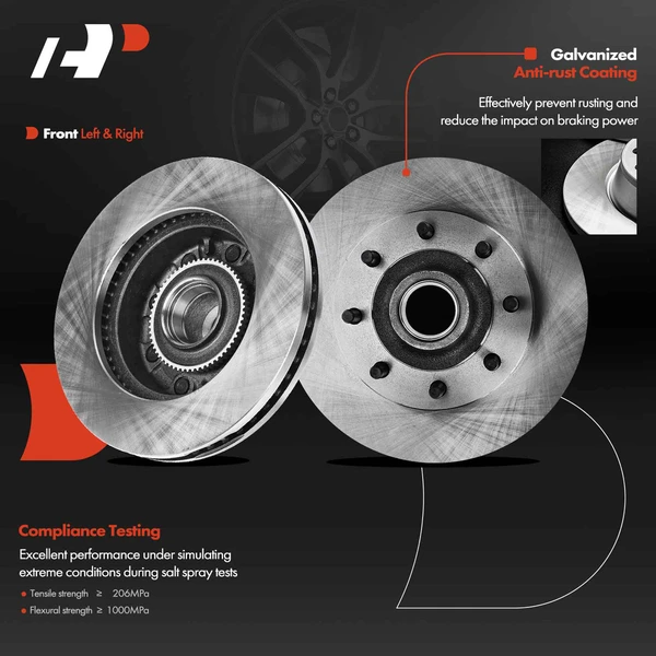 Front Disc Brake Rotors for Ford E-150 E-250 08-21 E-350/E-450 Super Duty