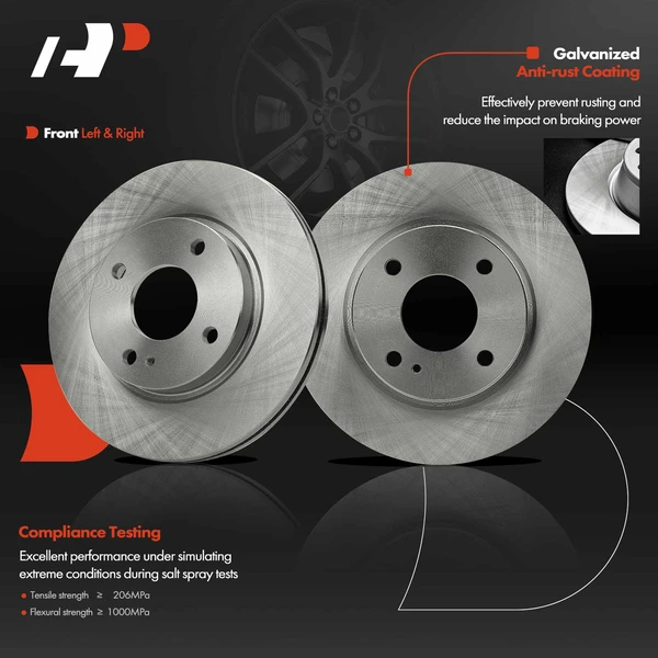 Front Disc Brake Rotors for Ford Fiesta 2011-2019