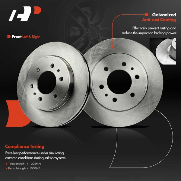 Front Disc Brake Rotors for Ford F-150 2009 with 6-Lug Wheel