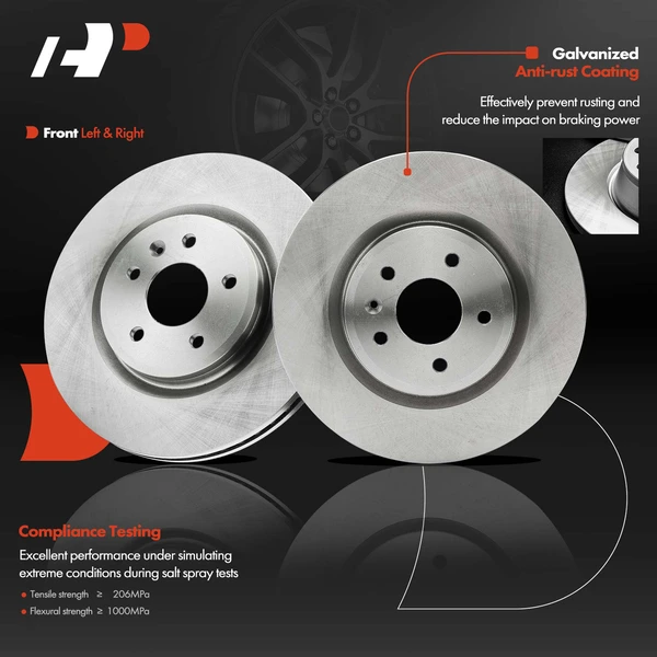 2 Pcs Front Disc Brake Rotors for Ford Explorer 11-19 Flex Taurus Lincoln MKT