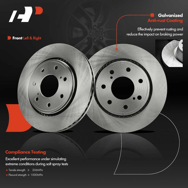 Front Disc Brake Rotors for Ford F-150 2010-2017 7-Lug Wheel