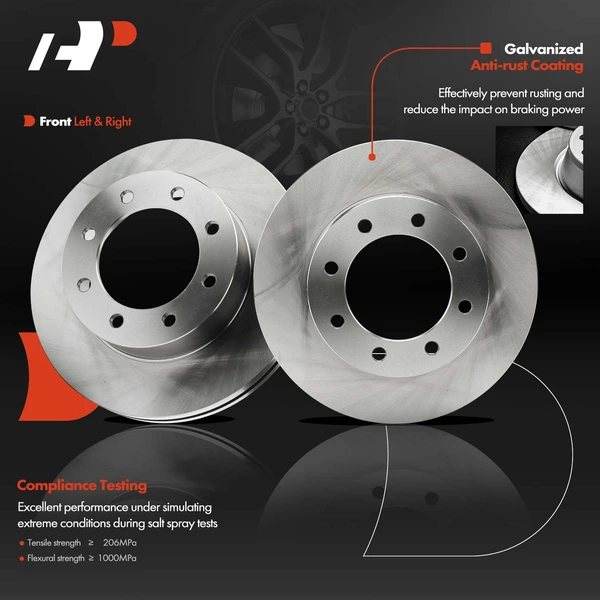 2 Pcs Front Disc Brake Rotors for Ford F-250 F-350 F-450 Super Duty 13-16 4WD