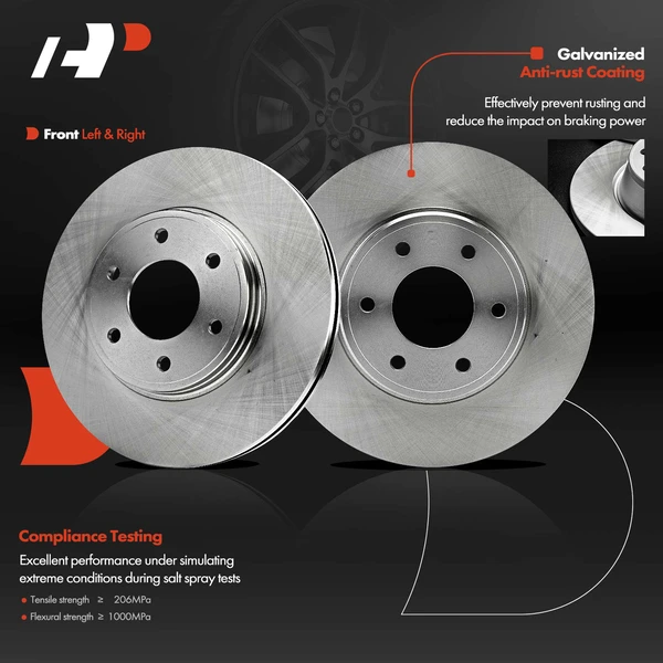 Front Disc Brake Rotors for Chevrolet Trailblazer 2006-2009 V8 6.0L Saab 9-7x