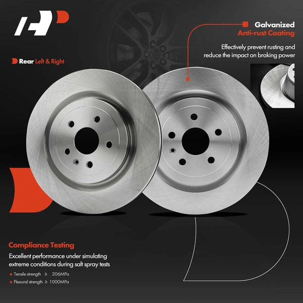 2 Pcs Rear Disc Brake Rotor for Cadillac CTS 2009-2019 Chevrolet Camaro