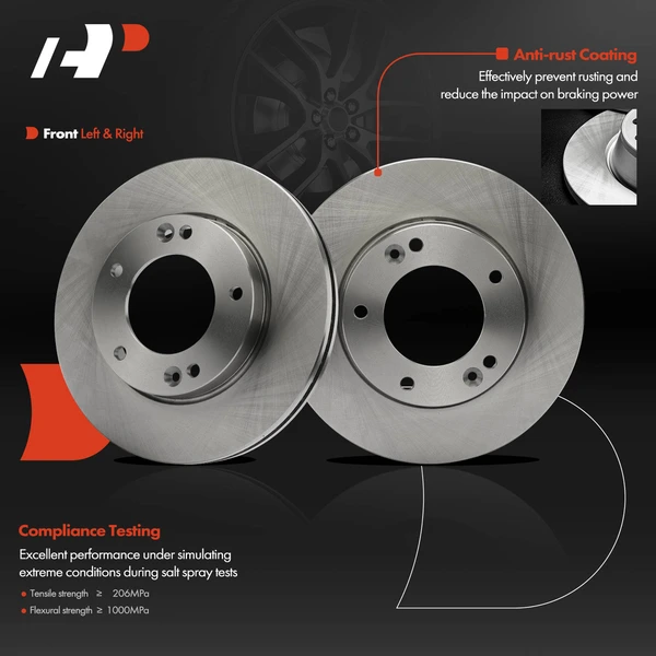 2 Pcs Front Disc Brake Rotors for Kia Sorento 2007-2009 3.3L 3.8L