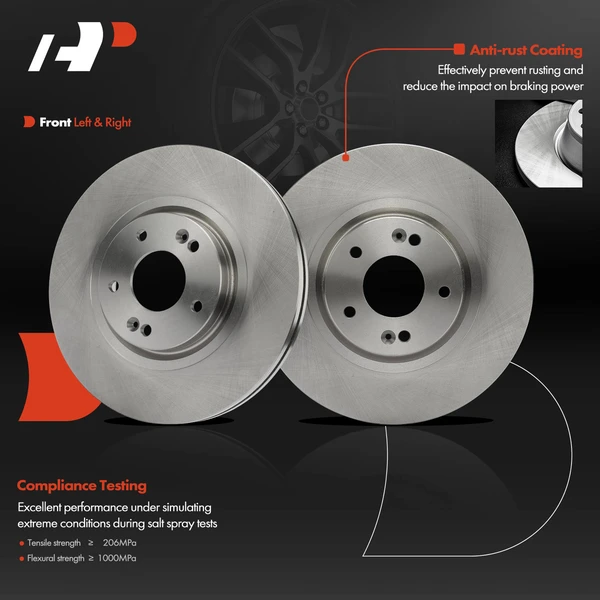 2 Pcs Front Disc Brake Rotors for Kia Sedona 2015-2021 V6 3.3L