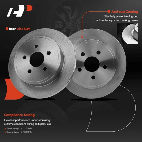 Rear Disc Brake Rotors for Chrysler PT Cruiser 2003-2007 Dodge Neon