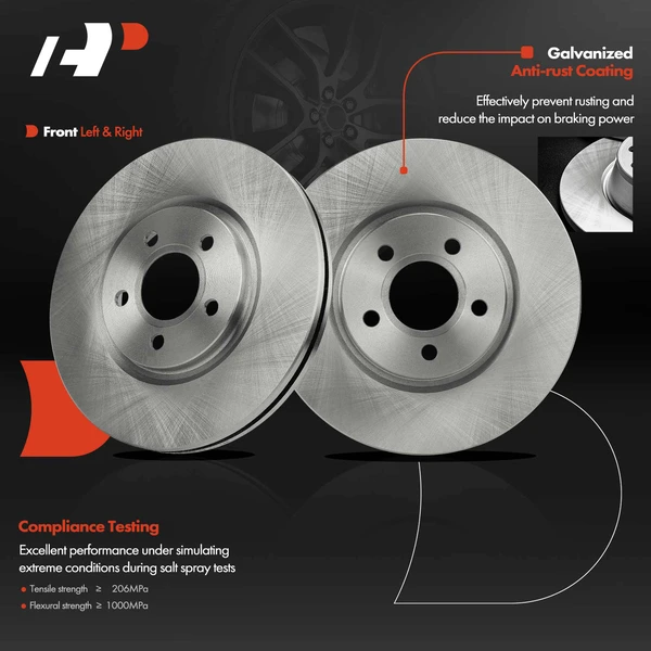 Front Disc Brake Rotors for Chrysler PT Cruiser 2003-2009 Dodge Neon 03-05