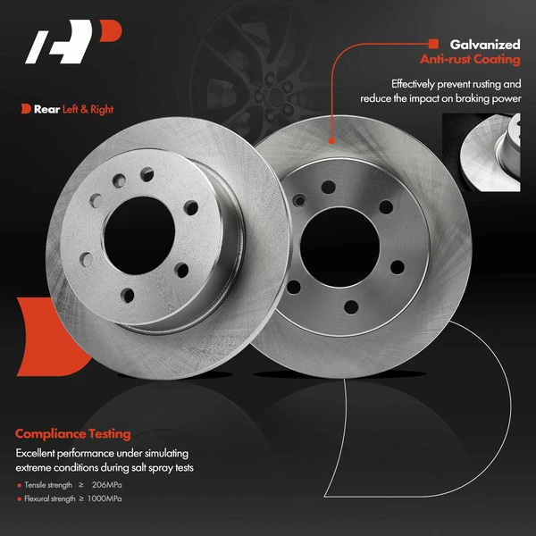 Rear Disc Brake Rotors for Dodge Sprinter 2500 2007-2009 Mercedes-Benz 298mm