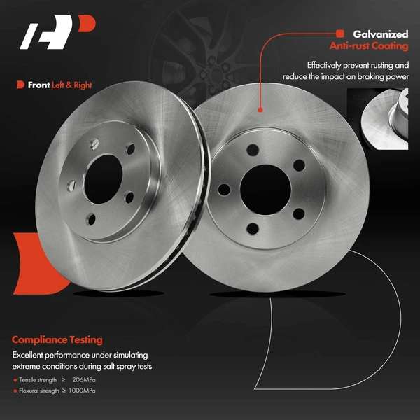 Front Disc Brake Rotors for Dodge SX 2.0 2003-2005 Chrysler Plymouth Neon