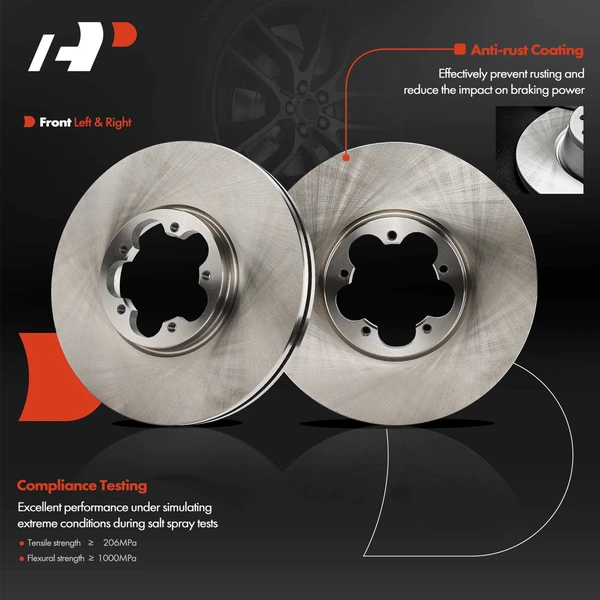 2 Pcs Front Disc Brake Rotors for Ford Transit-150 15-23 Transit-250