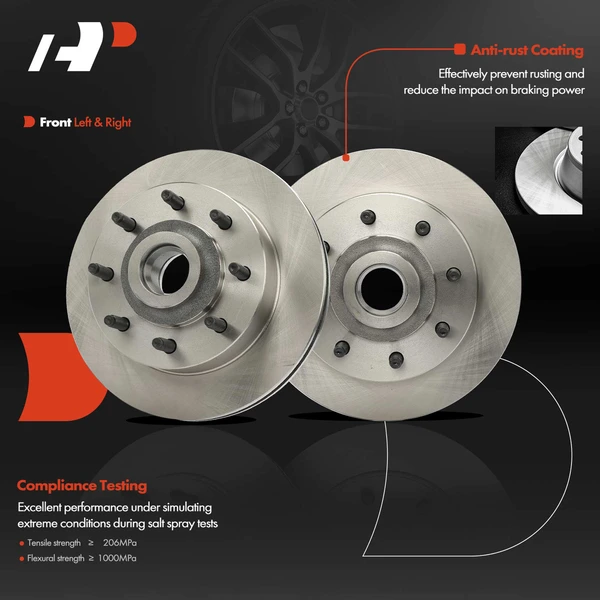 2 Pcs Front Disc Brake Rotors for Dodge B2500 1998 Ram 2500 Van 1999-2003