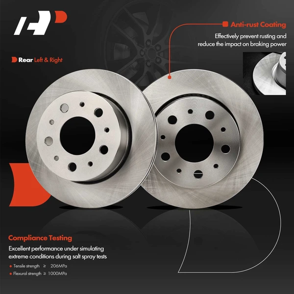 2 Pcs Rear Disc Brake Rotors for Ram ProMaster 2500 2014-2020