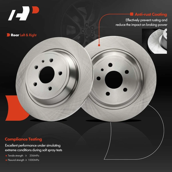 2 Pcs Rear Disc Brake Rotors for Ford Escape 2017-2019 Fusion 2013-2020 Lincoln