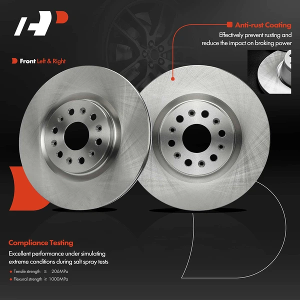 2 Pcs Front Disc Brake Rotors for Cadillac XT5 2017-2023 XT6 Buick Enclave