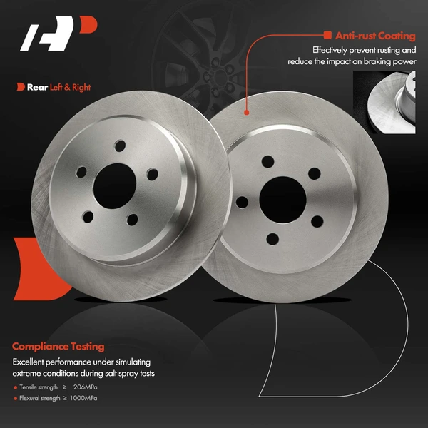 2 Pcs Rear Disc Brake Rotors for Dodge Neon 95-03 Chrysler Plymouth