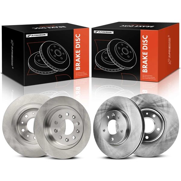 4 Pcs Front & Rear Disc Brake Rotors for Chevy Equinox Malibu GMC Terrain Buick