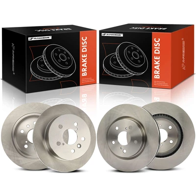 4 Pcs Front & Rear Disc Brake Rotors